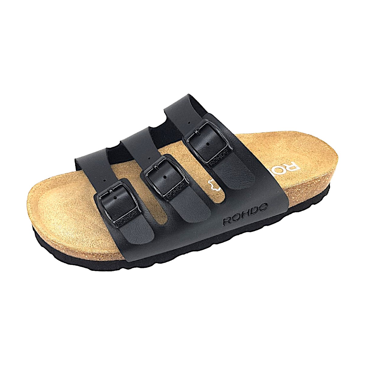 Rohde Alba Damenschuhe Hausschuhe Pantolette Schwarz Freizeit