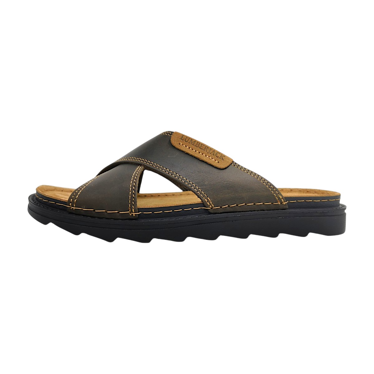 Lumberjack Asher Herrenschuhe Pantoletten Braun Freizeit