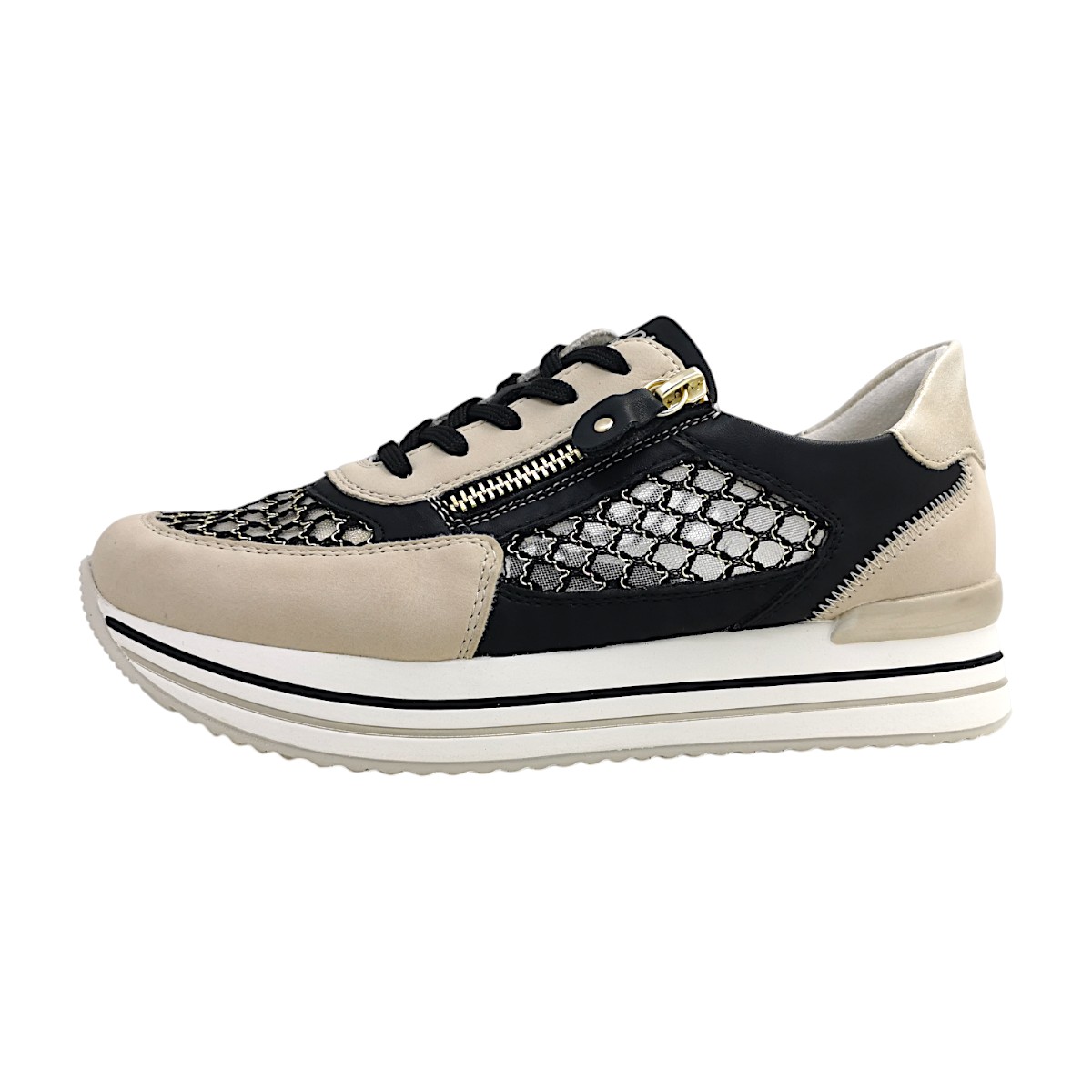 Remonte D1329-03 Beige perle/schwarz-gold 03