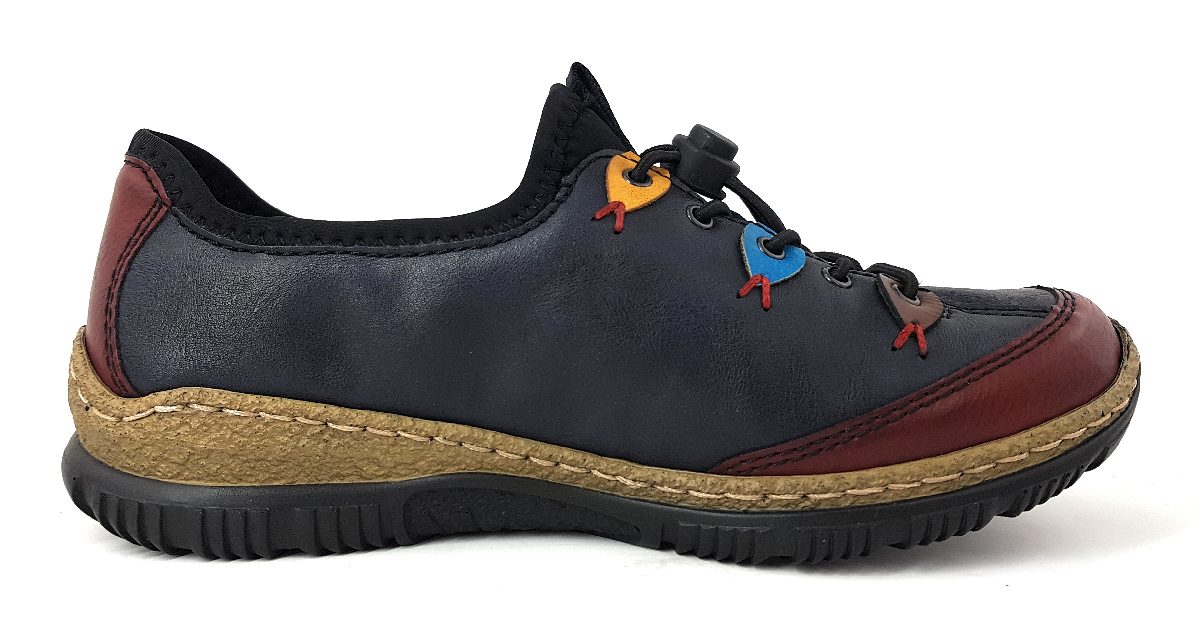 Rieker Damenschuhe Halbschuhe Bequem Schnürer Blau Freizeit (navy 35, Größe 41 EU)