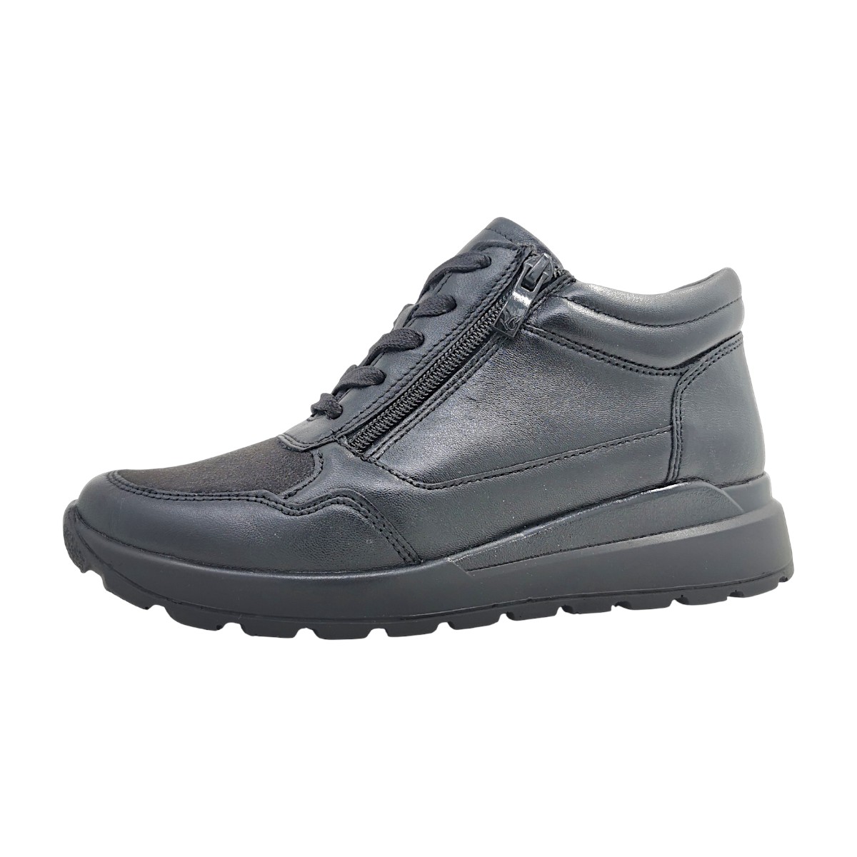 Caprice Damenschuhe sportlicher Schnürer Schwarz Freizeit (black comb 019, Größe 40 EU)