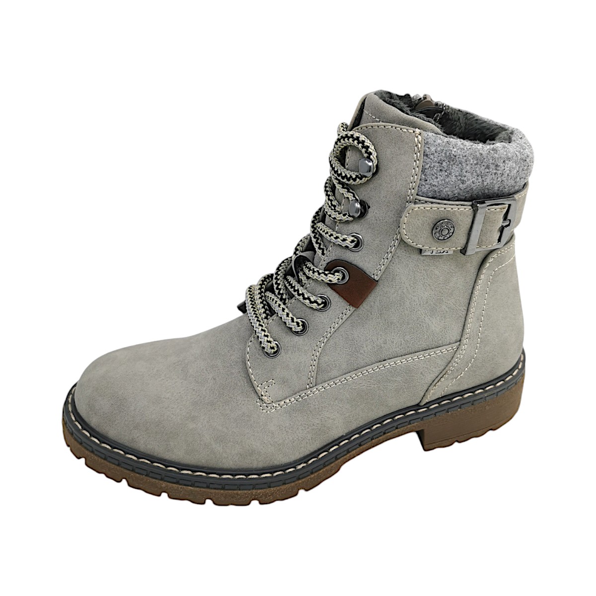 Jane Klain Damenschuhe Stiefeletten Schnürer Stiefel Grau Freizeit (206- Grey, Größe 40 EU)
