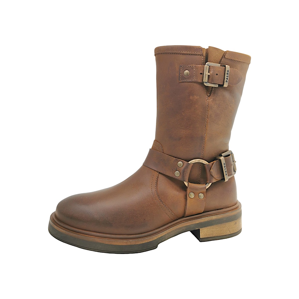 Palpa Damenschuhe Stiefel Reißverschluss Braun Freizeit