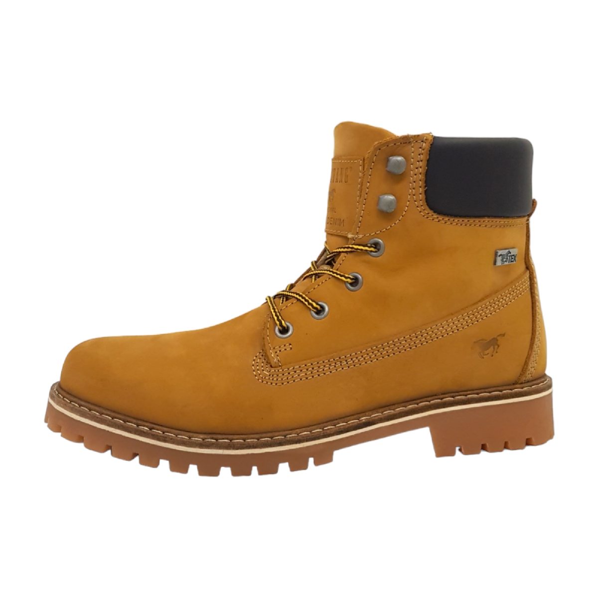Mustang Herrenschuhe Stiefel Schnürer Gelb Freizeit (66 camel, Gr. 1:46)