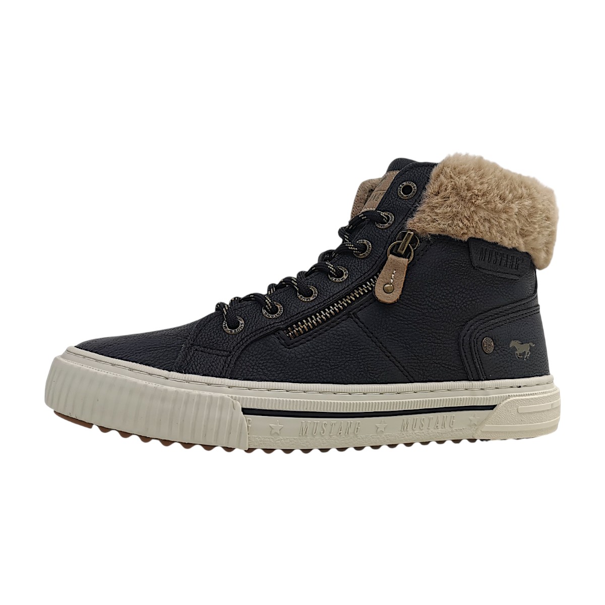 Mustang Damenschuhe Schnürstiefel Schwarz Freizeit (black, Gr. 1:41)