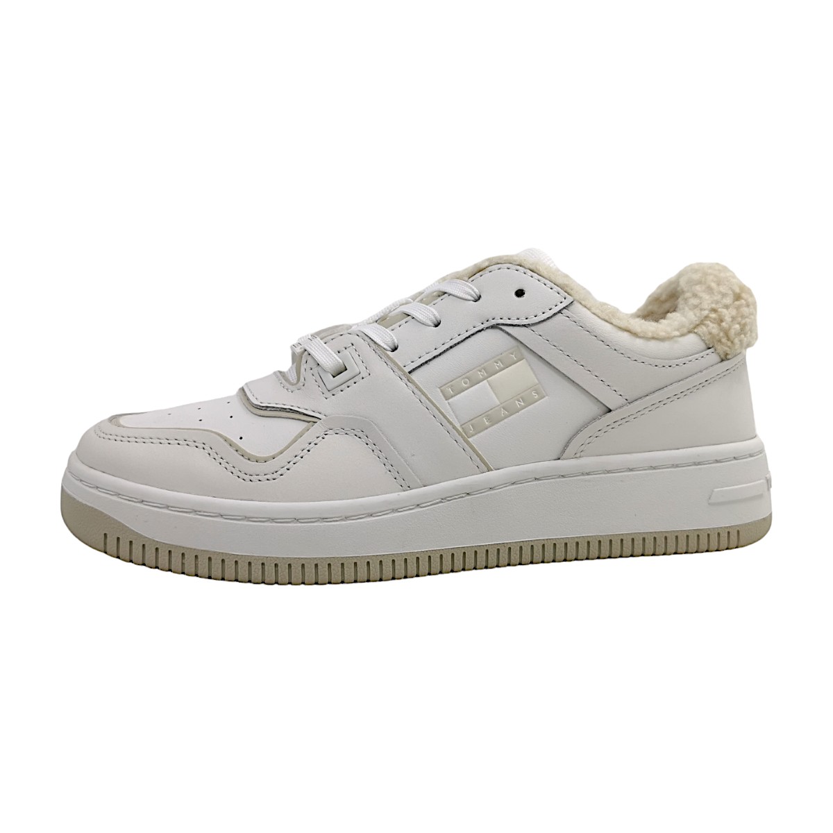 Tommy Hilfiger Retro Basket Damenschuhe Für lose Einlagen Schnürer Weiß