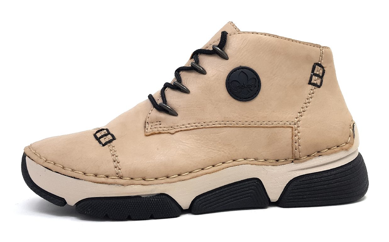 Rieker Eagle Weite F 1/2 Damenschuhe Schnürstiefel Beige Freizeit (beige, Größe 36 EU)