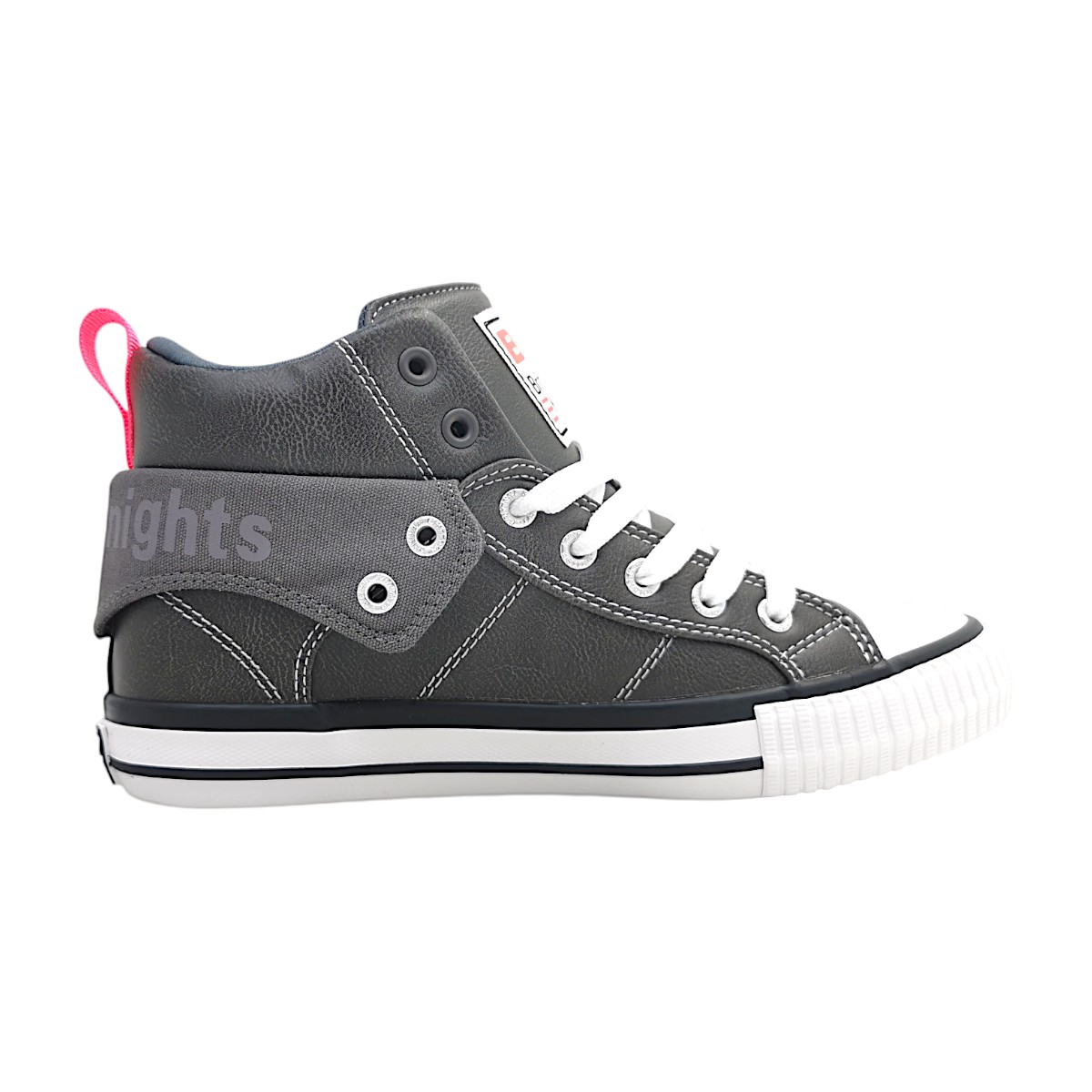 British Knights Roco Damenschuhe Sneaker high Grau Freizeit (dk. grey/pink, Größe 41 EU)