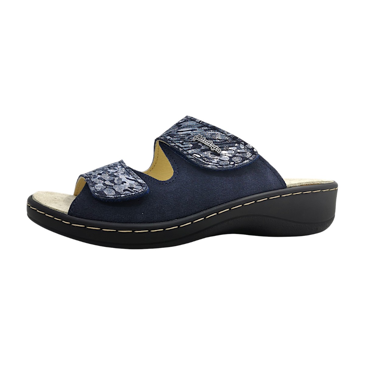 Hickersberger Damenschuhe Pantoletten Fußbett Blau Freizeit