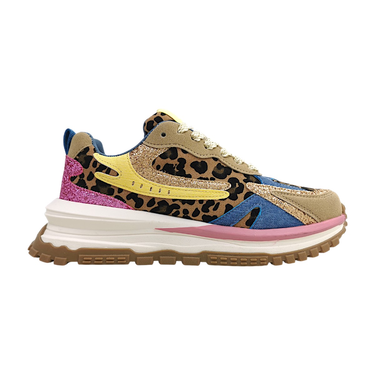Blowfish Leo Damenschuhe Schnürschuhe Sportive Mehrfarbig Freizeit (leo/blu/pnk/yw, Größe 40 EU)