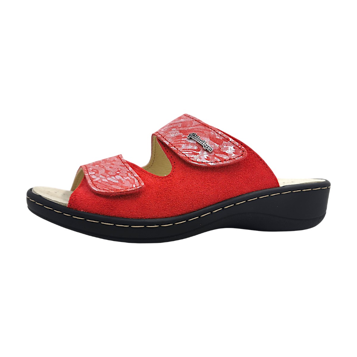 Hickersberger Damenschuhe Pantoletten Fußbett Rot Freizeit