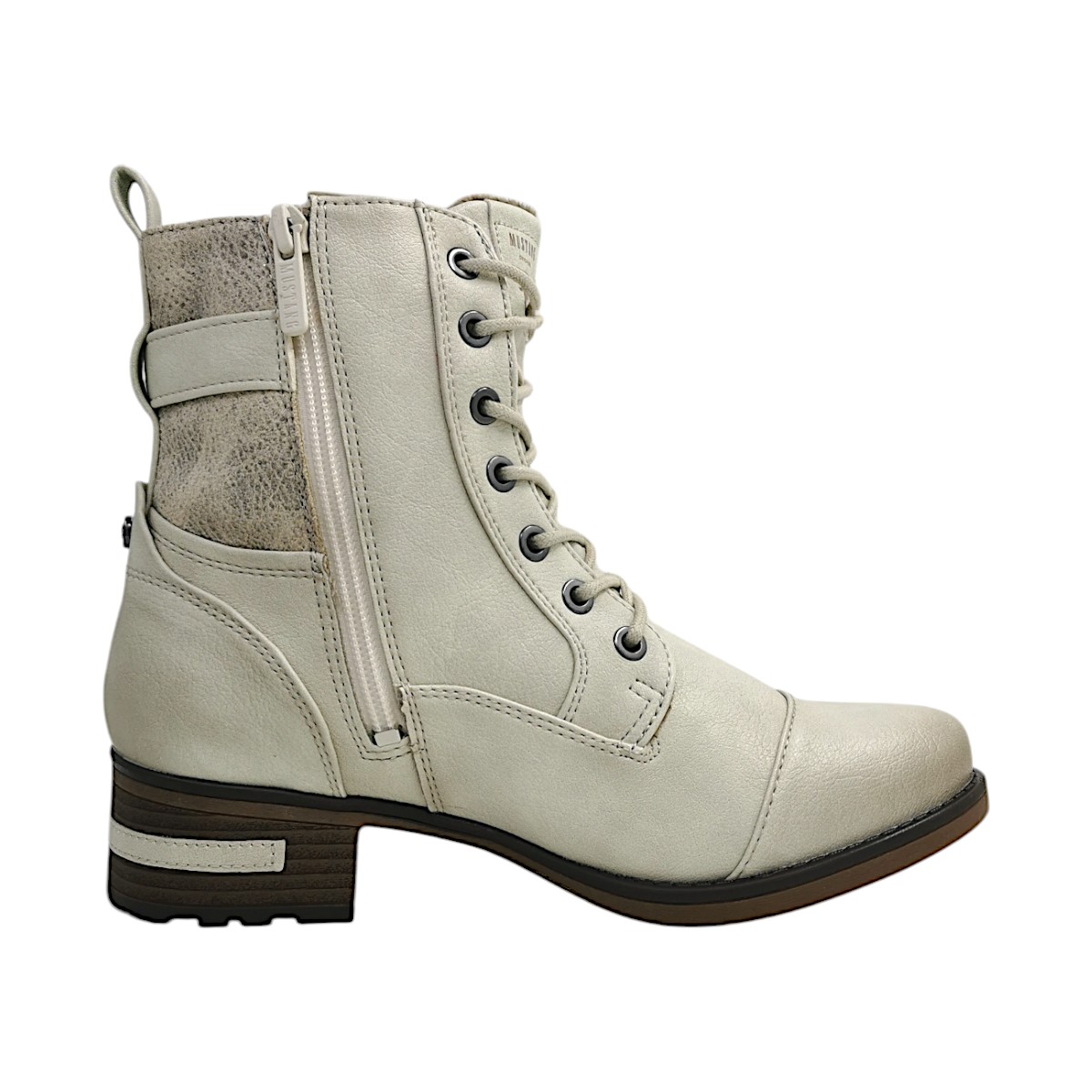 Mustang Damenschuhe Schnürstiefel Weiß Freizeit (203 ICE, Größe 40 EU)