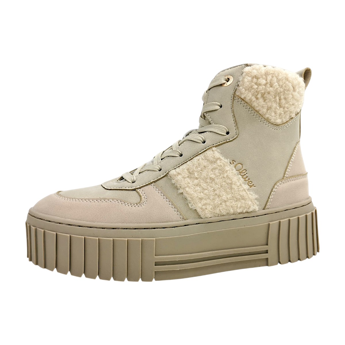 s.Oliver Damenschuhe Stiefel Schnürer Stiefel Beige Freizeit (Gr. 1:39)