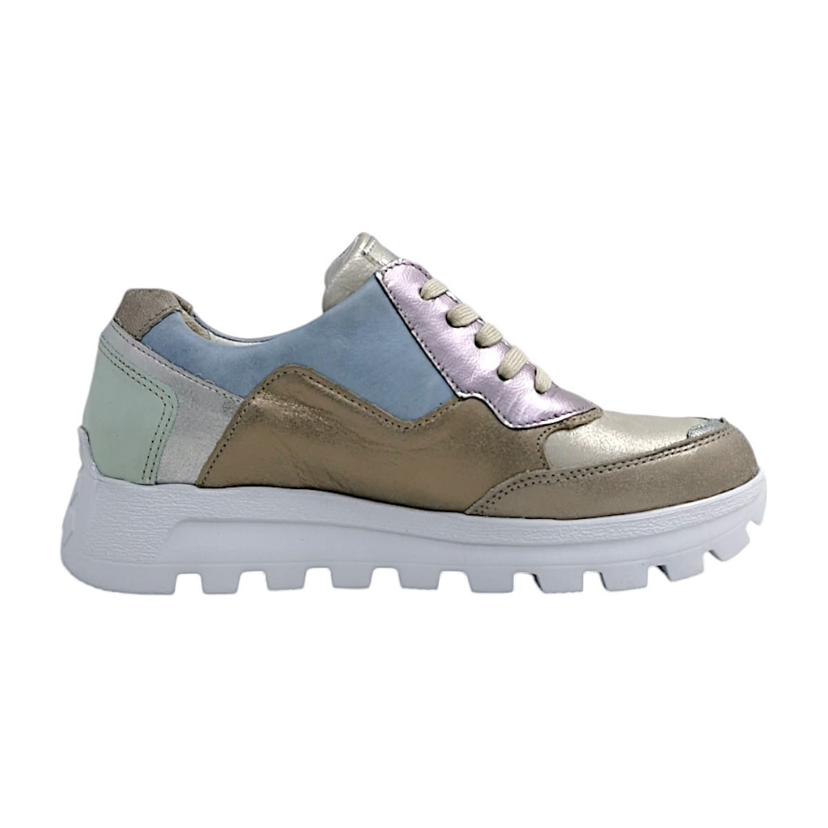 Waldläufer Ajala Damenschuhe Schnürschuhe Mehrfarbig Freizeit (349 stein menta lavendel, Größe 41 EU)