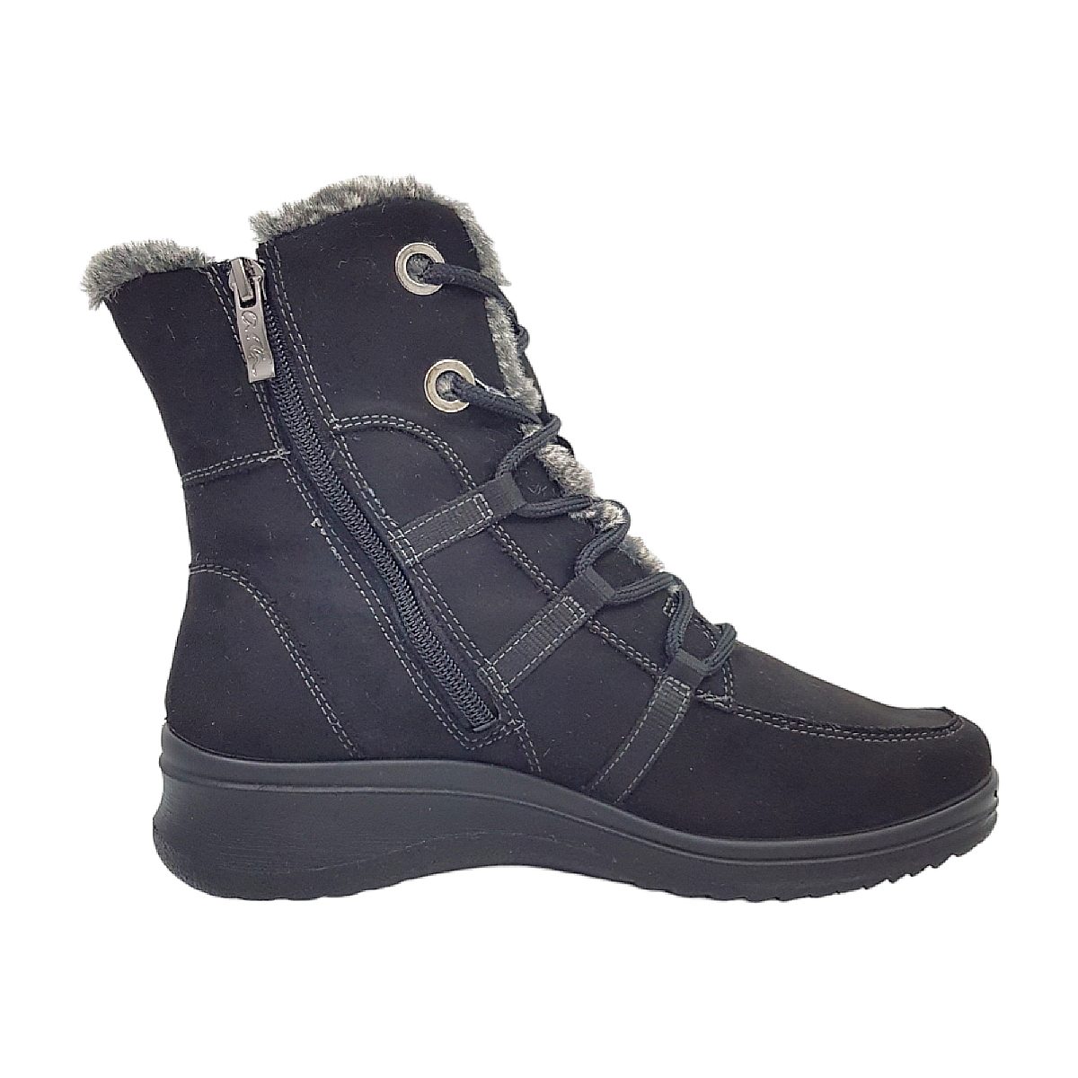 Ara München Damenschuhe Stiefel Schnürer Schnürstiefel Schwarz Freizeit (65 Schwarz, Größe 41 EU)
