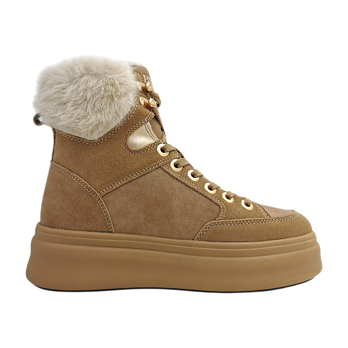 Blauer USA Emery Damenschuhe Stiefel Schnürer Winterstiefel Beige Freizeit (Beige BEI, Größe 39 EU)