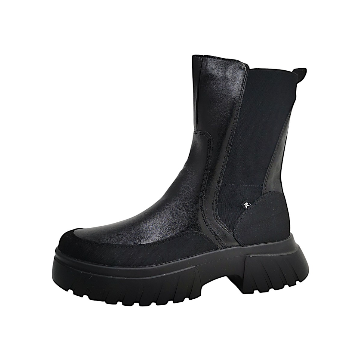 Rieker Damenschuhe Reißverschluss Schaftstiefel Schwarz Freizeit