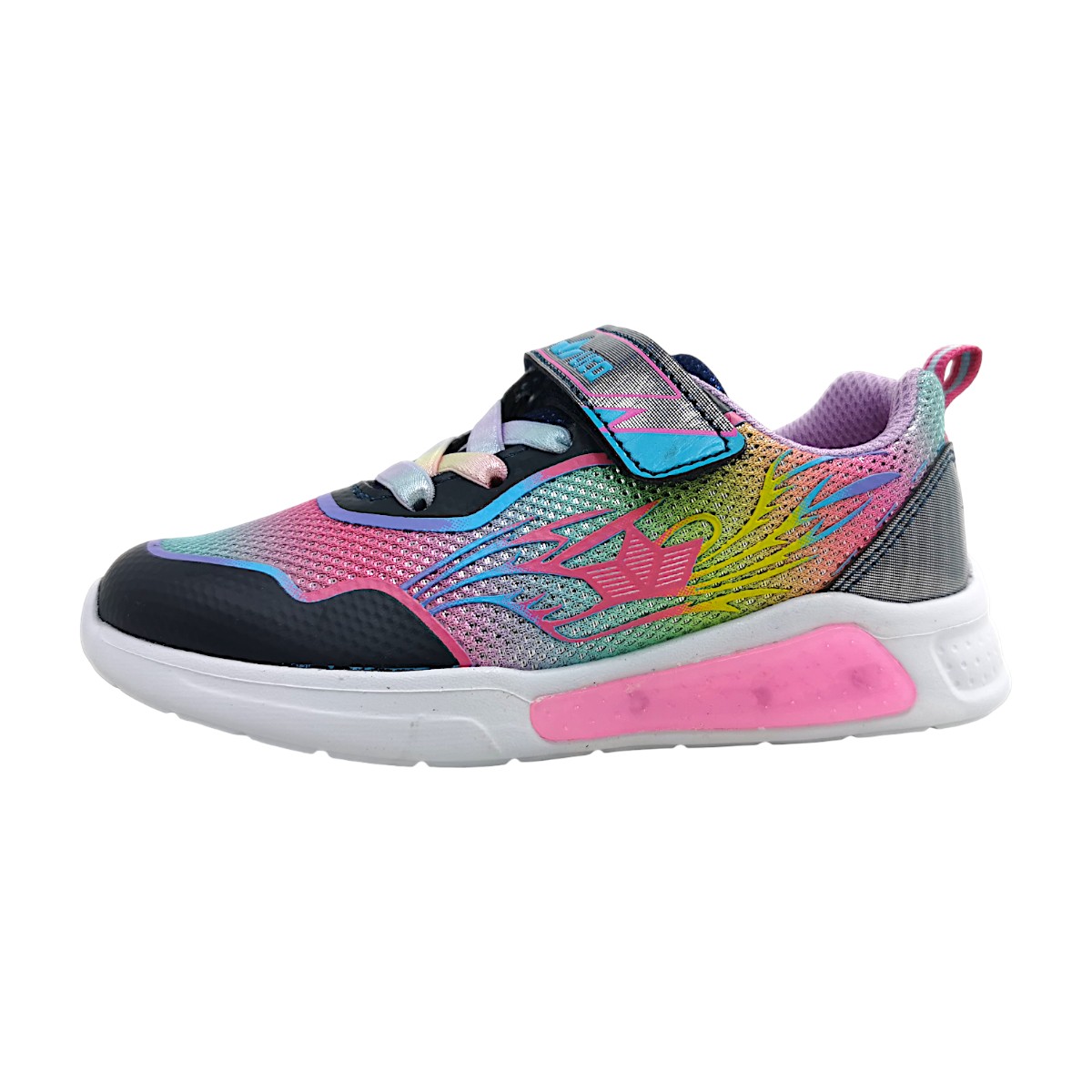 Lico Blinky Girl Kinderschuhe Mädchen Halbschuhe Klettschuh Mehrfarbig Freizeit (pink/türkis/lila, Gr. 1:30)