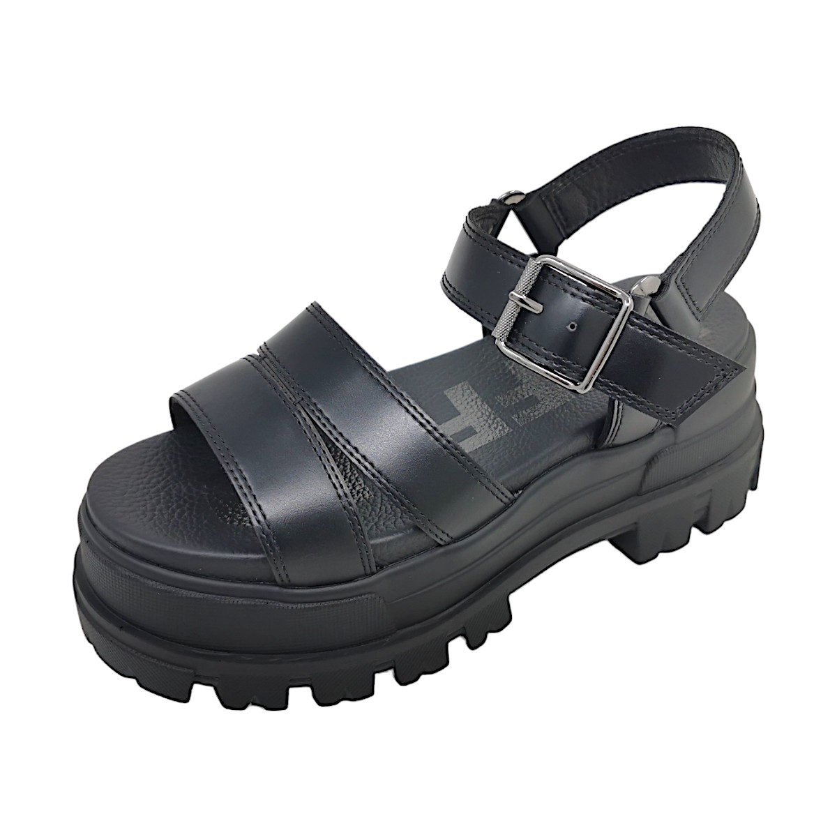 Buffalo Damenschuhe Sandalen Hoch Sandalette Schwarz Freizeit (black, Größe 38 EU)