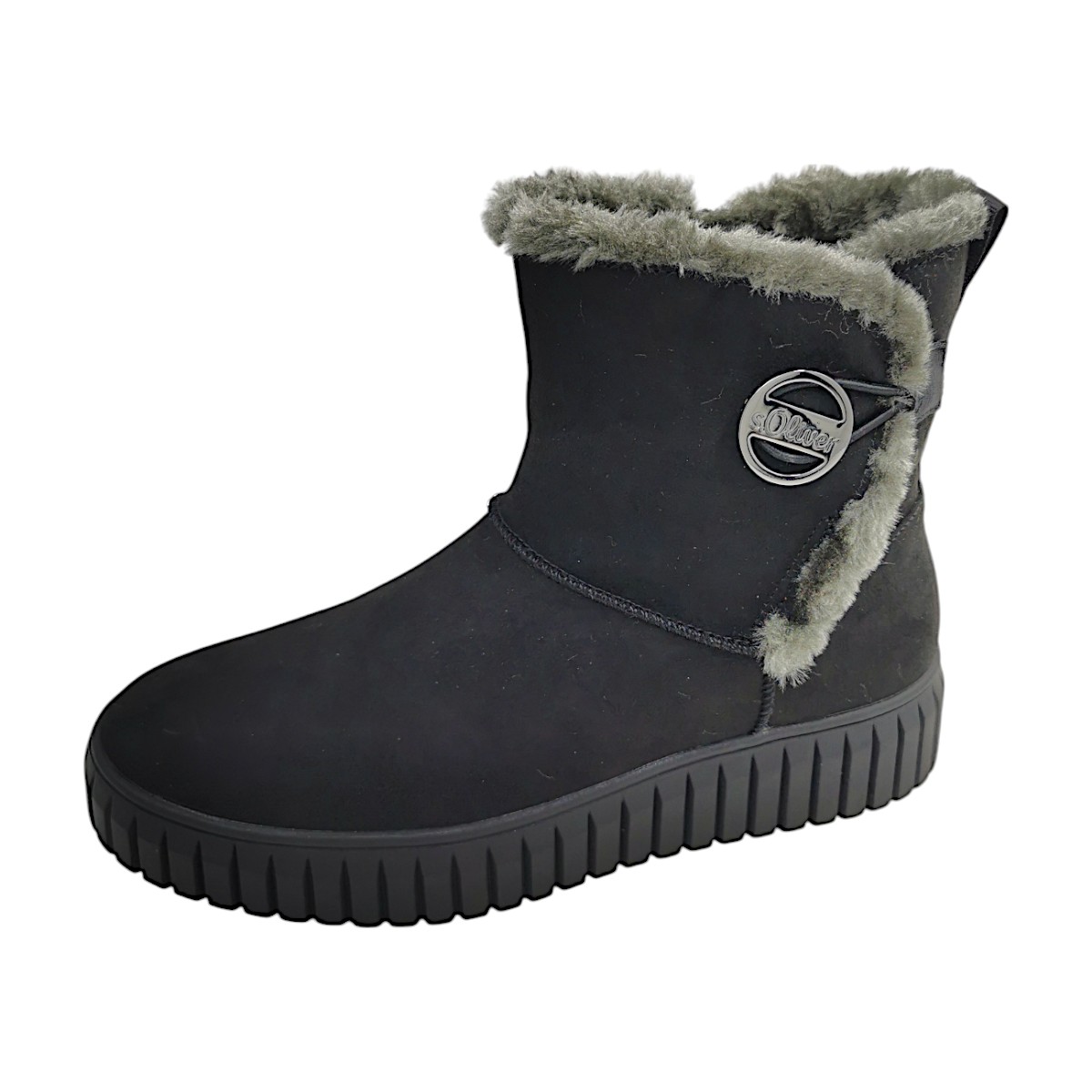 s.Oliver Damenschuhe Reißverschluss Schaftstiefel Schwarz Freizeit (001 black, Größe 39 EU)