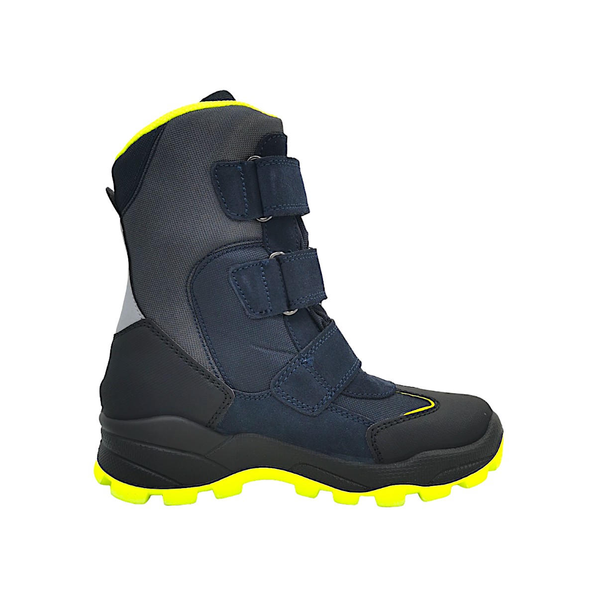 Imac HUSKY Kinderschuhe Jungen Winterstiefel Blau Freizeit (010- Navy-Giallo, Größe 33 EU)