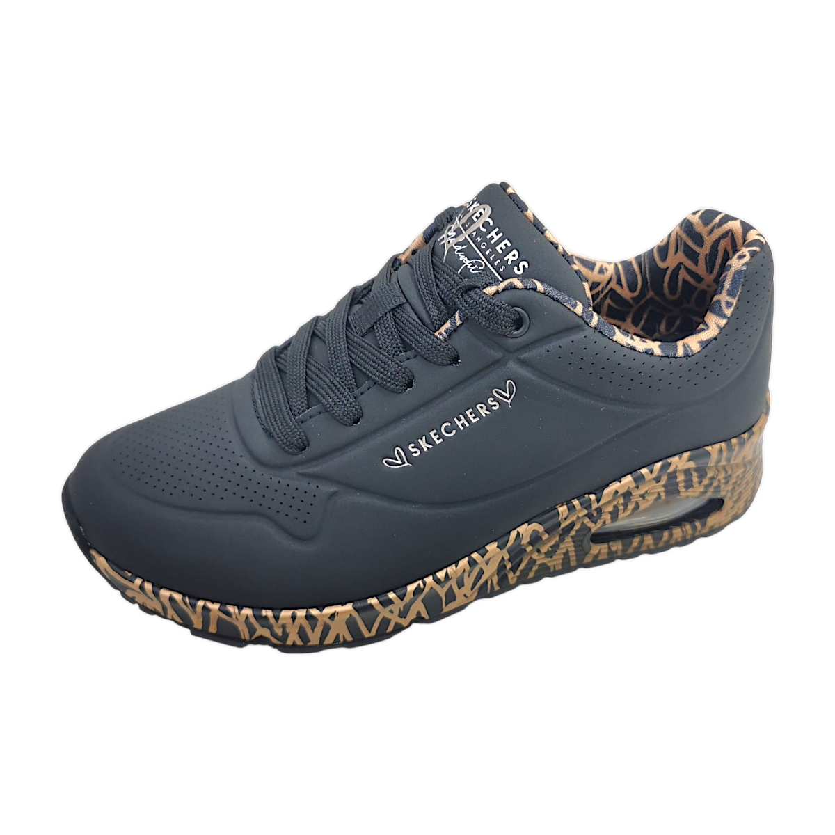 Skechers Uno - Loving Love 155506 BKRG Schwarz Black/gold BKRG