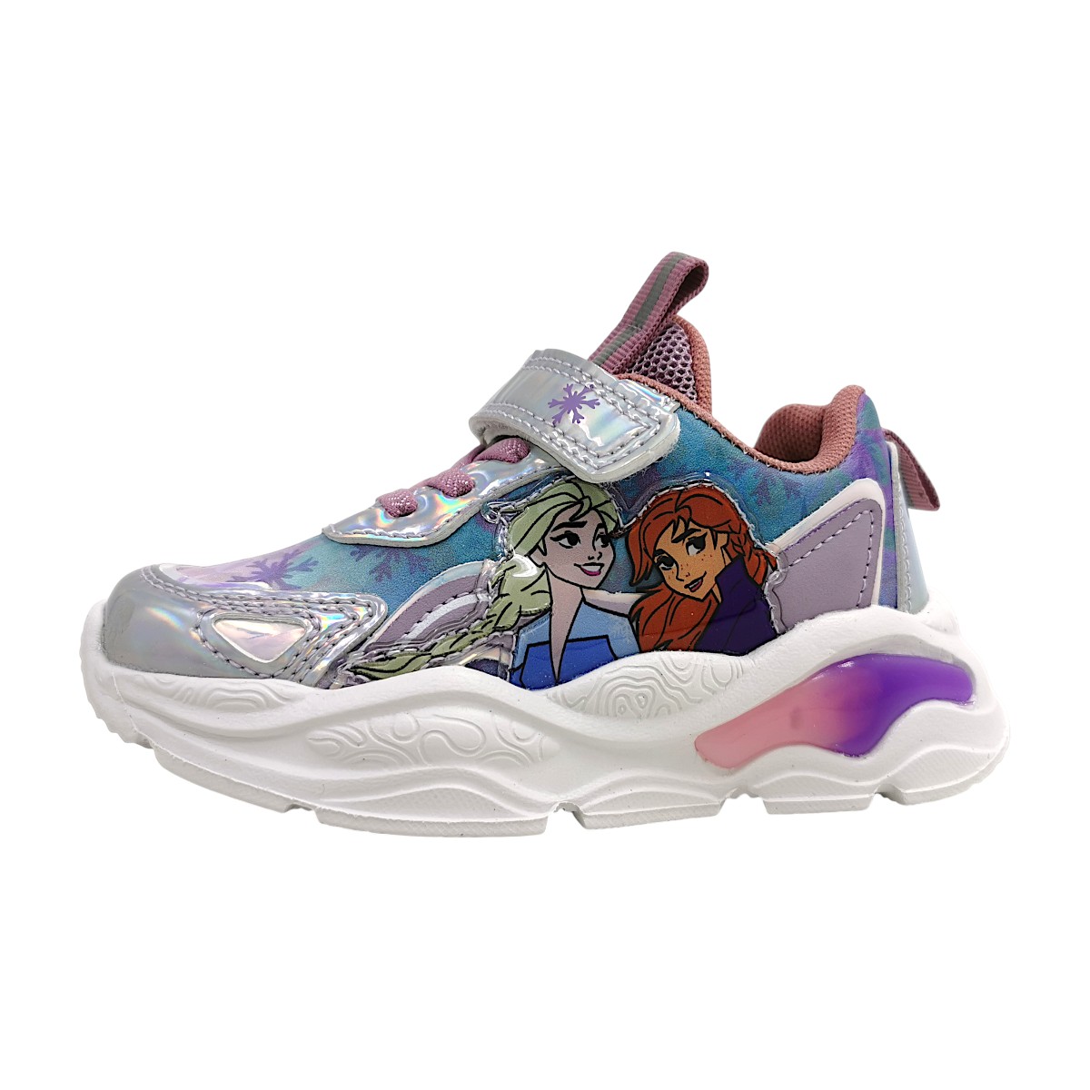 Leomil Kinderschuhe Mädchen Halbschuhe Klettschuh Silber Freizeit
