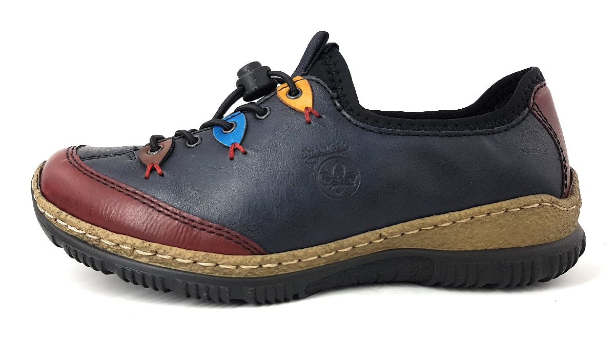 Rieker Damenschuhe Halbschuhe Bequem Schnürer Blau Freizeit