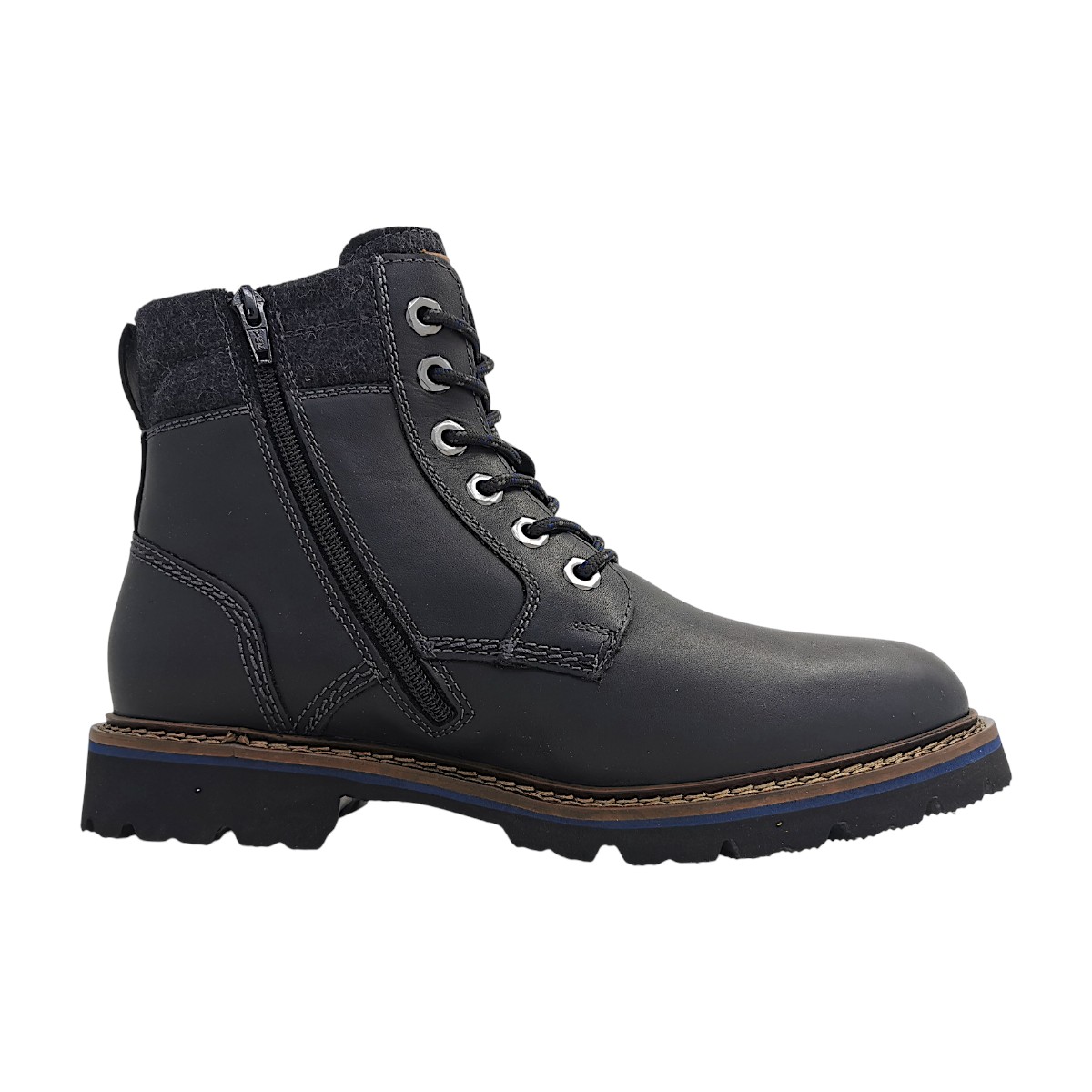 Sioux Herrenschuhe Warmfutter Schnürstiefel Schwarz Freizeit (Schwarz/Dk. grey, Gr. 2:7.5)