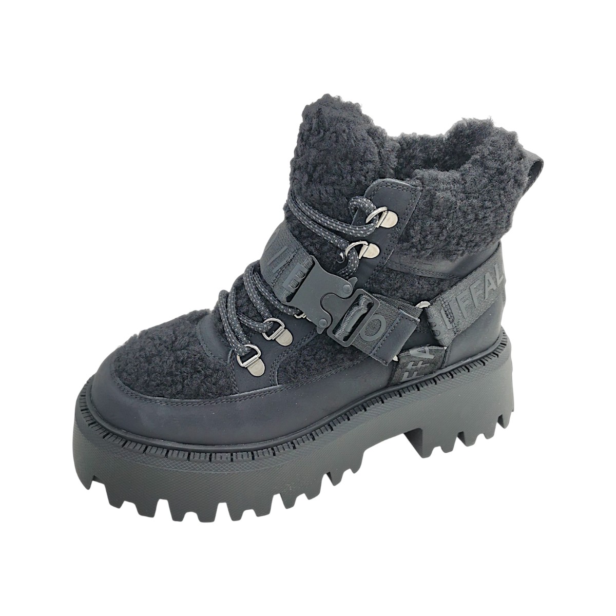 Buffalo Damenschuhe Schnürstiefel Schwarz Freizeit (Schwarz, Größe 39 EU)