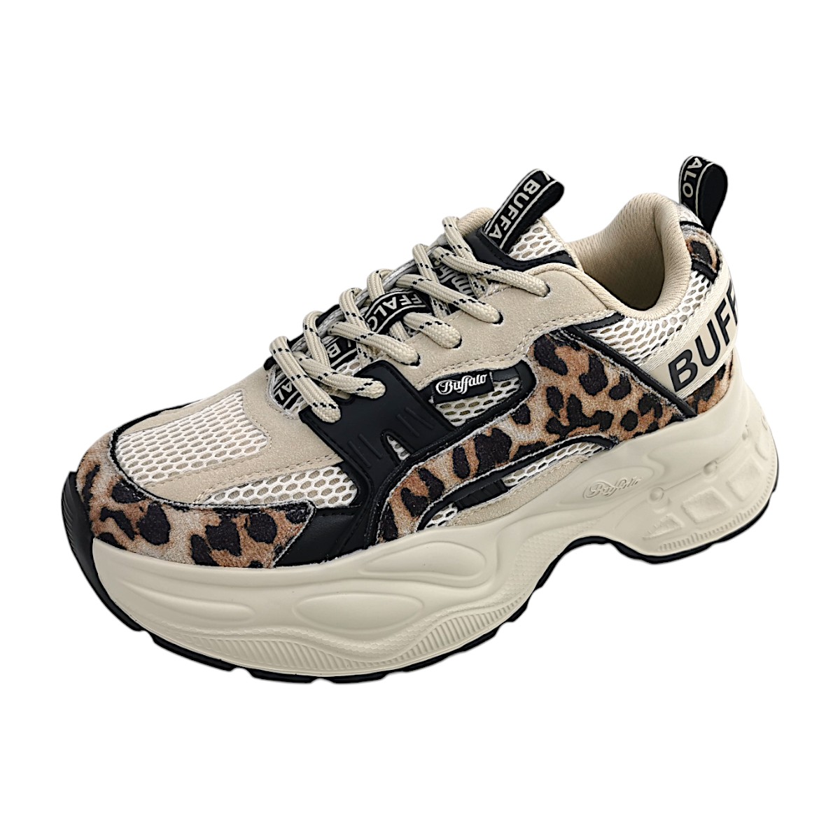 Buffalo Para Damenschuhe Schnürschuhe Sportive Beige Freizeit (Beige-Black-Leo, Größe 39 EU) Buffalo Para Damenschuhe Schnürschuhe Sportive Beige Freizeit (Beige-Black-Leo, Größe 39 EU)