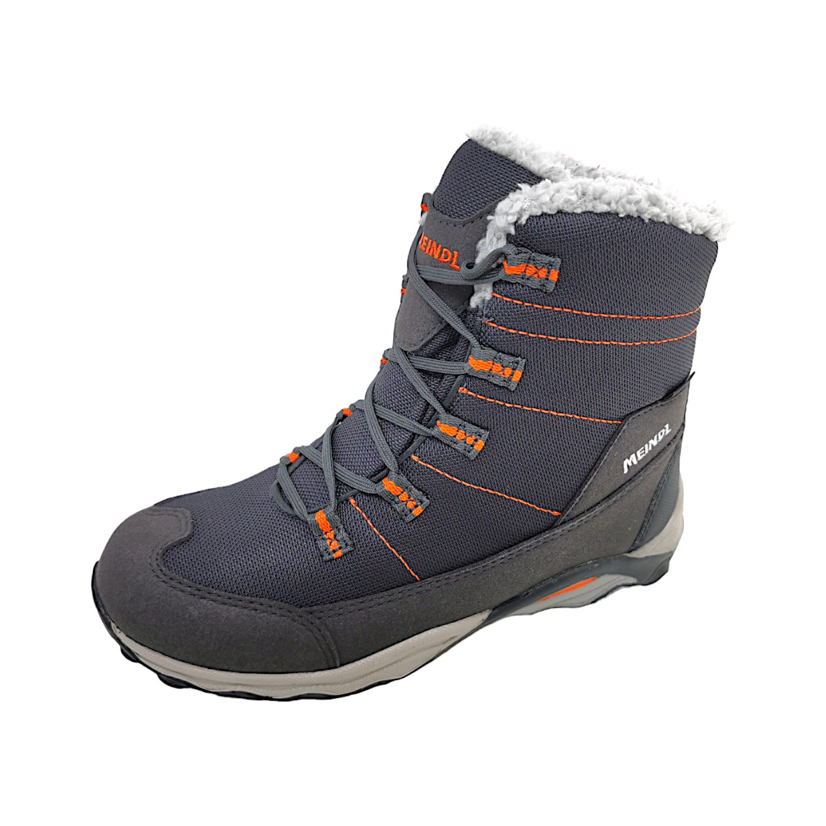 Meindl Yolup Junior GTX Kinderschuhe Jungen Winterstiefel Schwarz Freizeit (01- schwarz/orange, Größe 35 EU)
