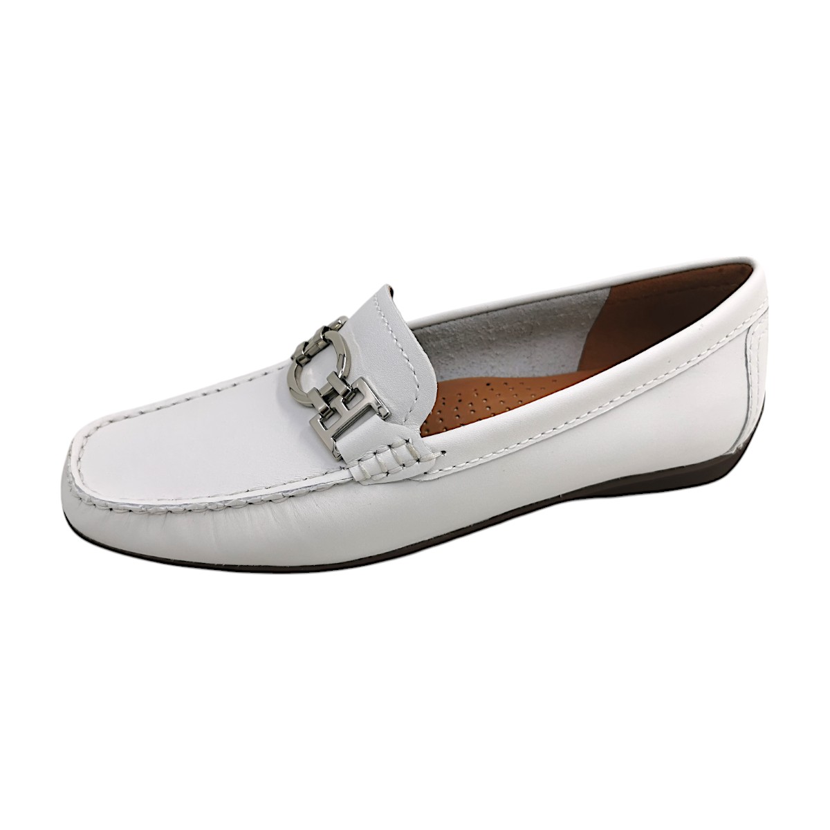 Wirth Damenschuhe Halbschuhe Mokassin Weiß Freizeit