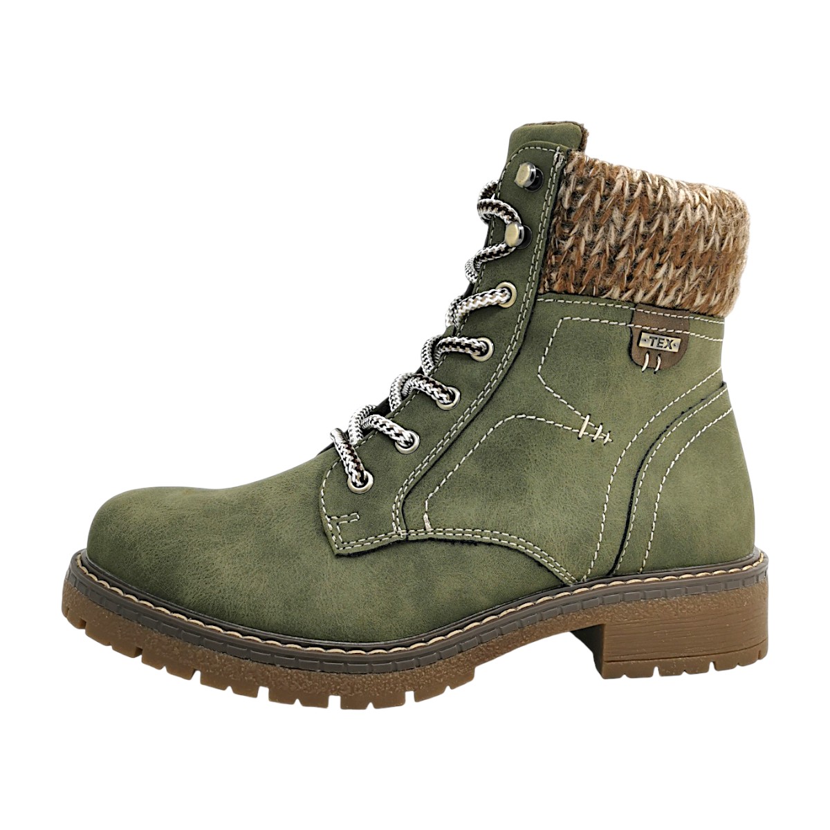 Jane Klain Damenschuhe Schnürstiefel Grün Freizeit