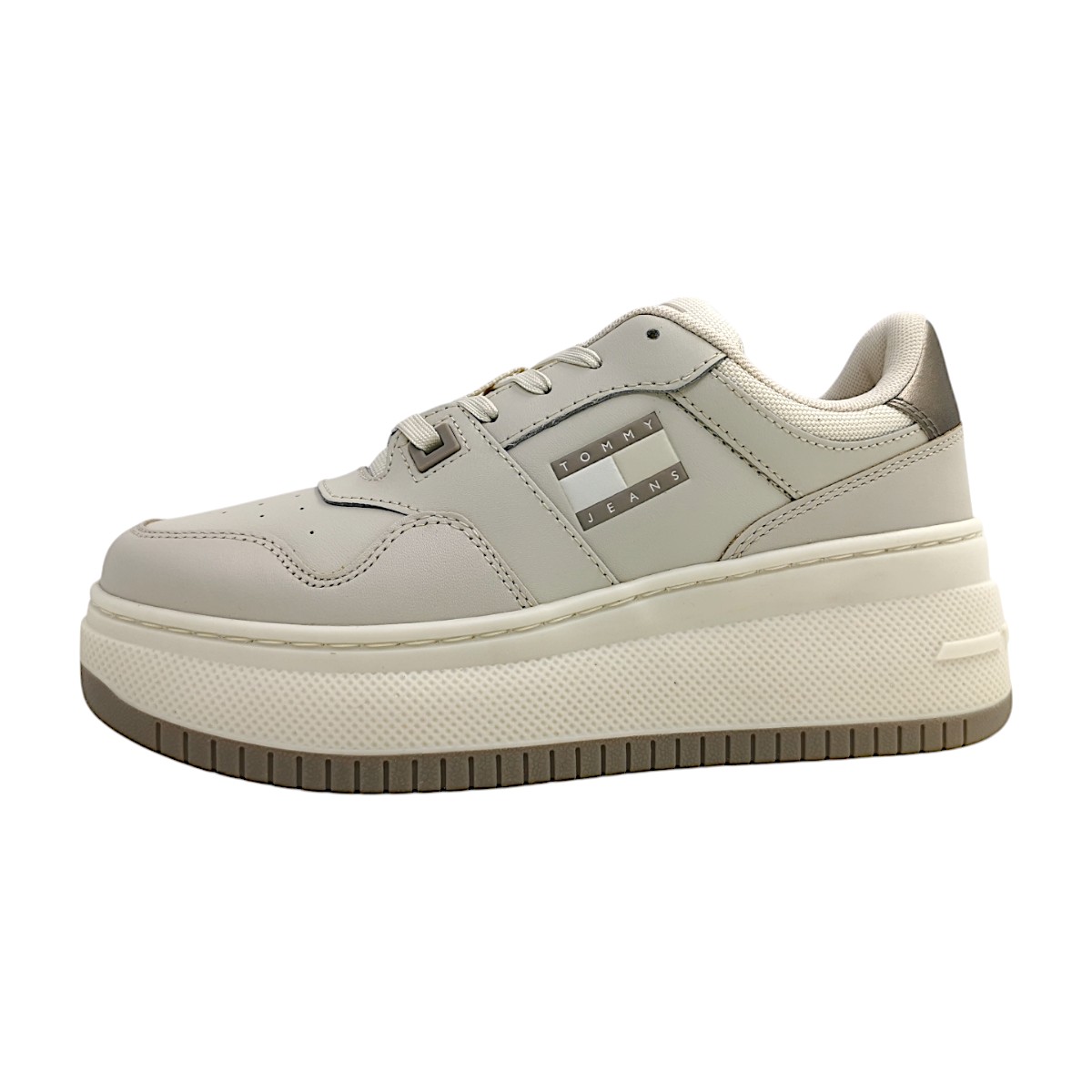 Tommy Hilfiger Damenschuhe Für lose Einlagen sportlicher Schnürer Beige Tommy Hilfiger Damenschuhe Für lose Einlagen sportlicher Schnürer Beige
