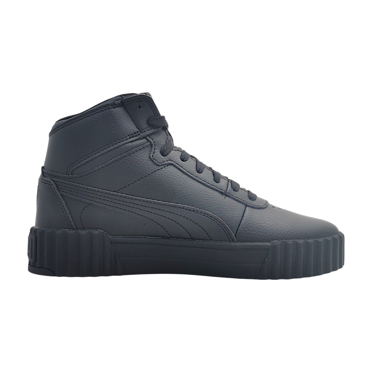 Puma Carina 3.0 Mid Damenschuhe Schnürschuhe sportlicher Schnürer Schwarz Freizeit (black/gold 02, Größe 36.5 EU)