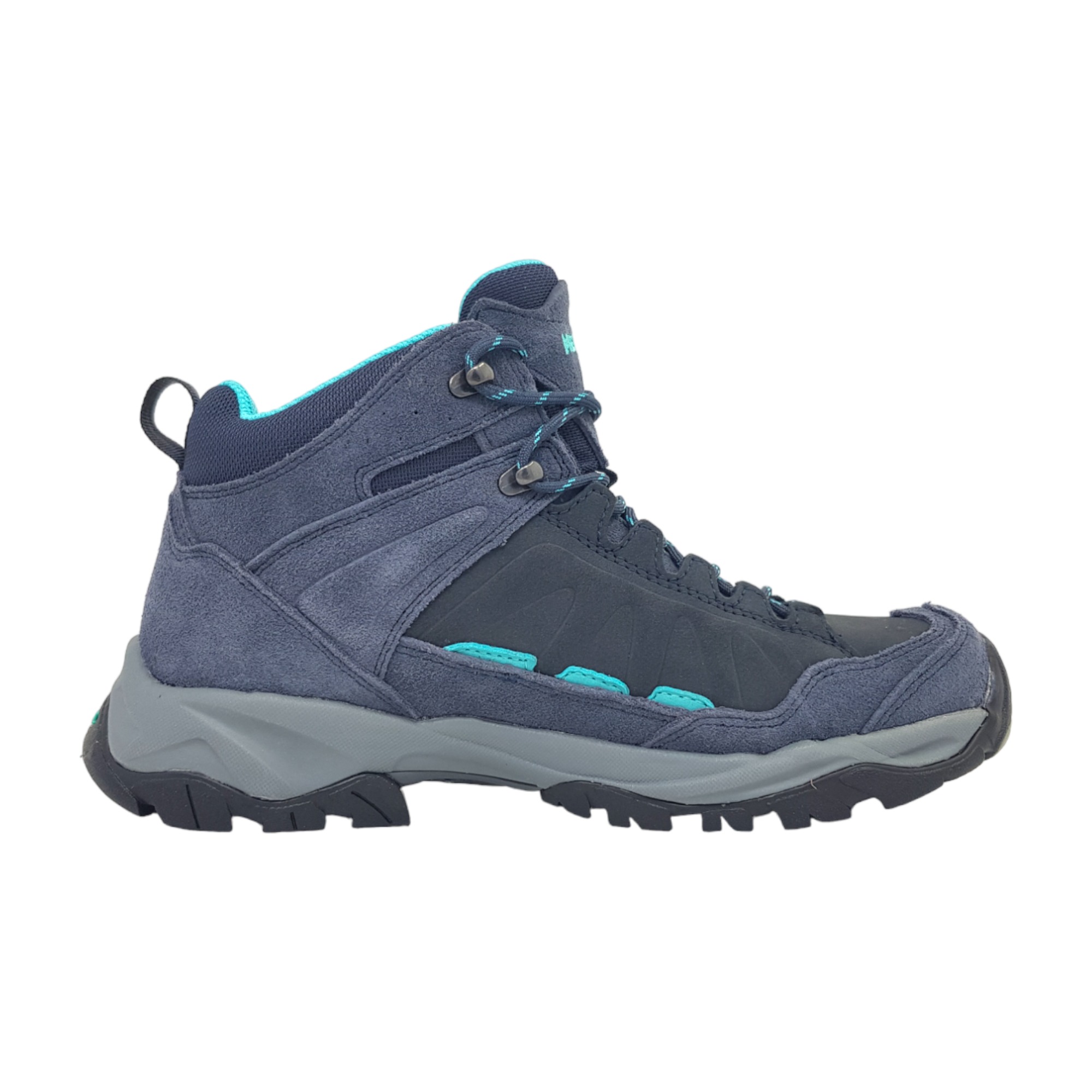 Meindl Nebraska Lady Mid Sportschuhe Damen Wanderstiefel Blau Wandern (nachtblau/grün 68, Größe 42 EU)