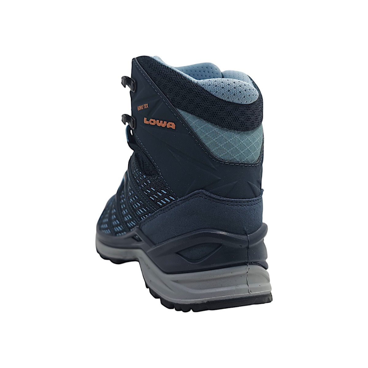 Lowa Innox Pro GTX MID Ws Sportschuhe Herren Wanderstiefel Braun Freizeit (stahlblau/lachs 7922, Gr. 2:4.5)