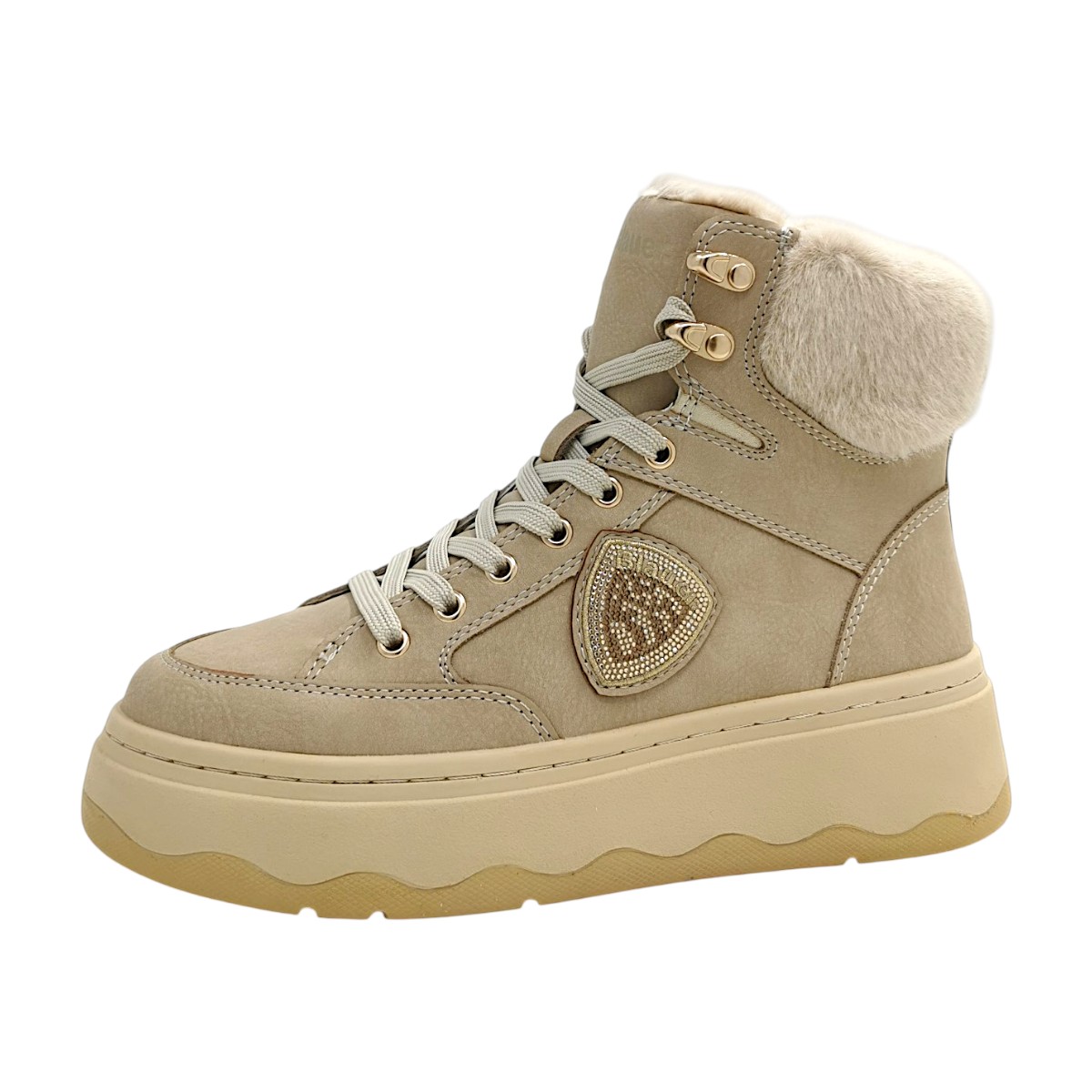 Blauer USA Damenschuhe Schnürstiefel Beige Freizeit (taupe TAU, Gr. 1:37)