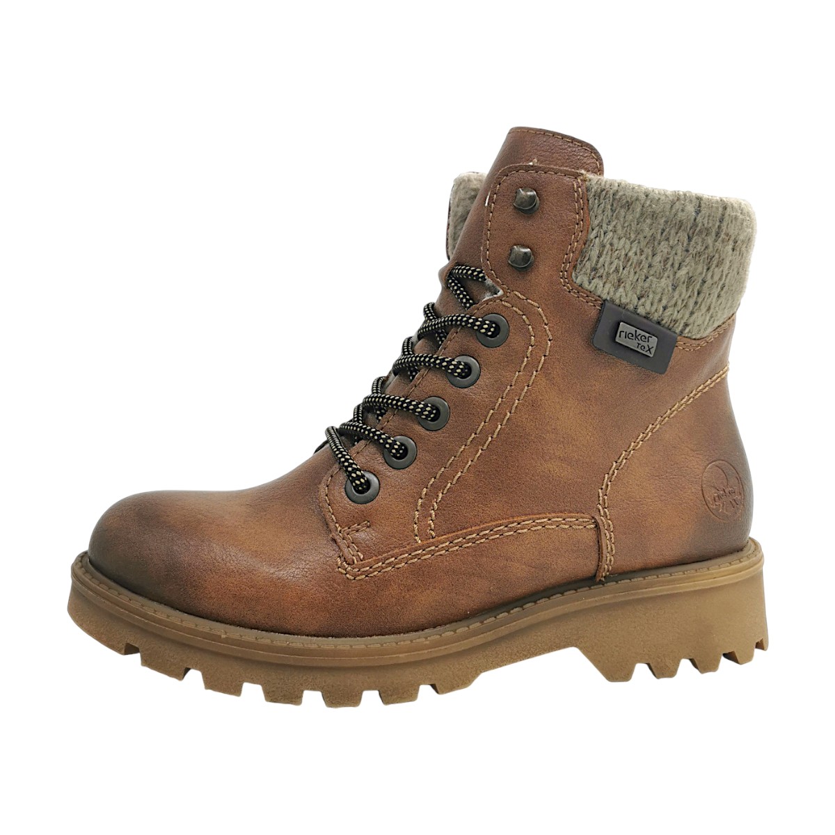 Rieker Damenschuhe Stiefel Schnürer Boots Braun Freizeit (braun 24, Gr. 1:37)