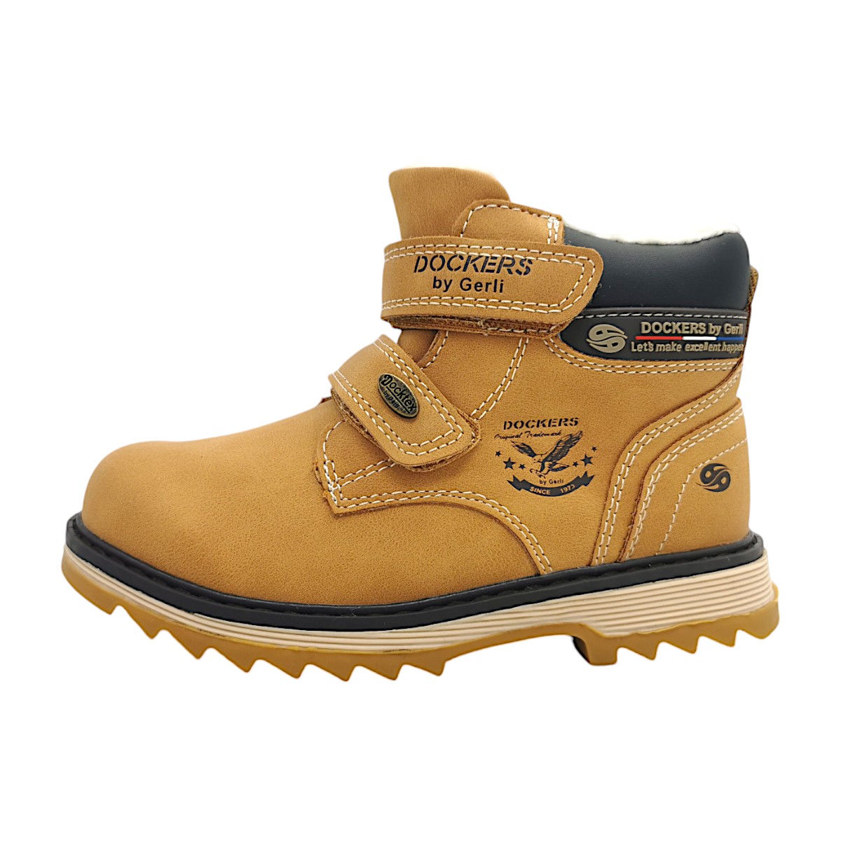 Dockers by Gerli Kinderschuhe Burschen Stiefel Klett Stiefel Beige Freizeit (golden tan 910, Größe 31 EU)
