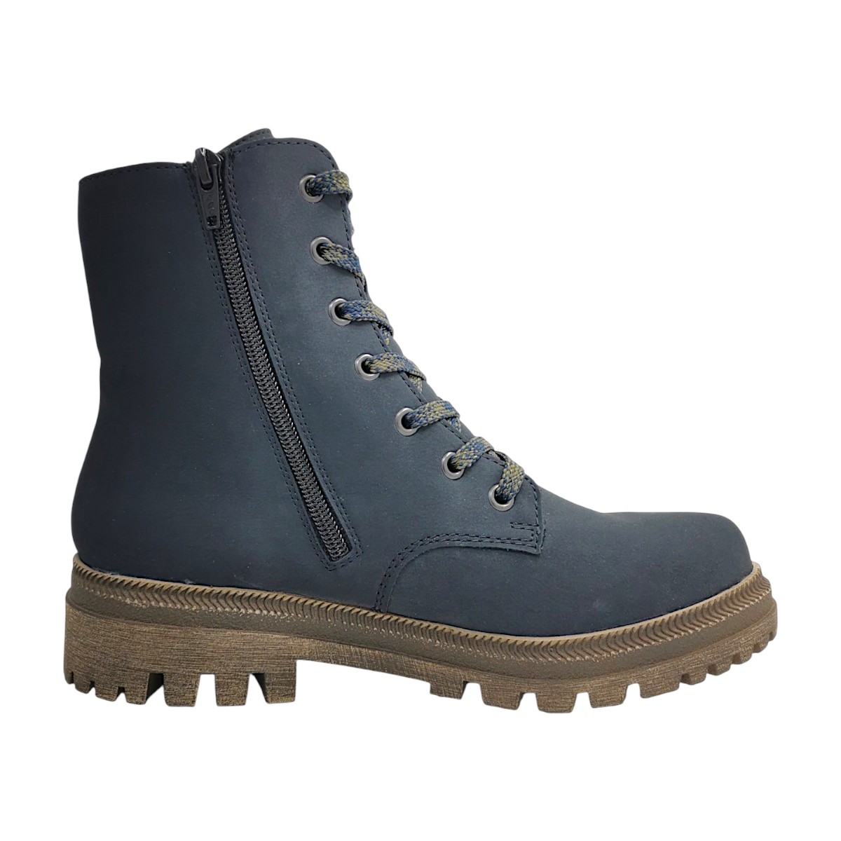 Rieker Damenschuhe Schnürstiefel Blau Freizeit (pazifik 14, Gr. 1:36)