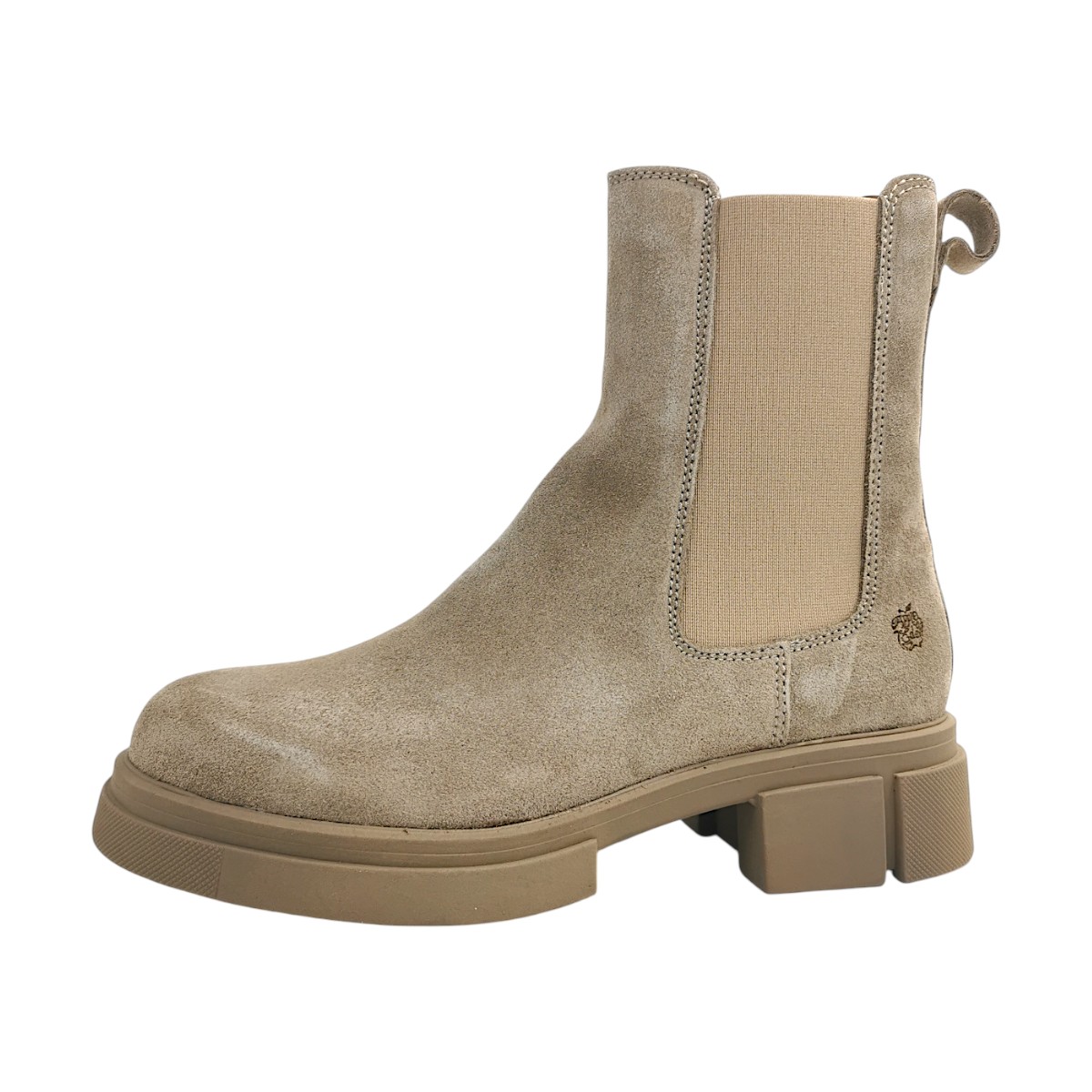 Apple of Eden Damenschuhe Stiefel Gefüttert Schaftstiefel Beige Freizeit