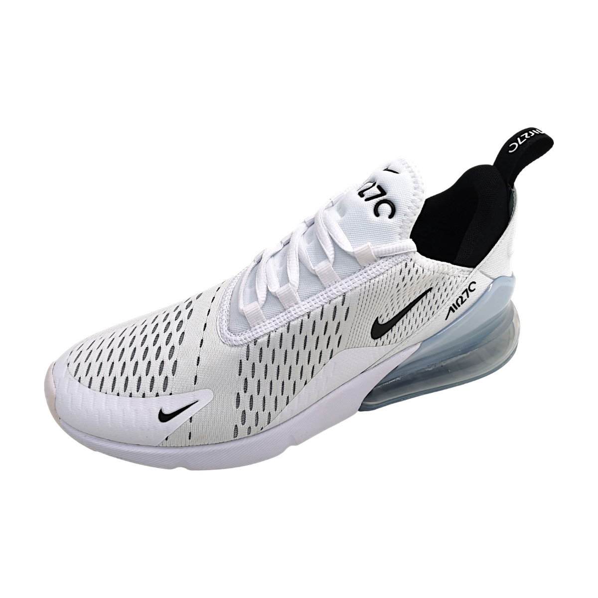 Nike Air Max 270 Sportschuhe Herren Trainingsschuhe sportlicher Schnürer Weiß Freizeit (White/Black 100, Größe 40.5 EU)