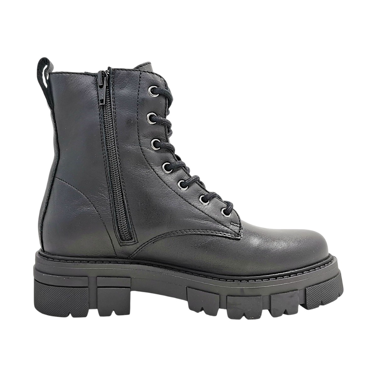 Apple of Eden Damenschuhe Stiefel Reißverschluss Schnürstiefel Schwarz Freizeit (Black, Größe 38 EU)