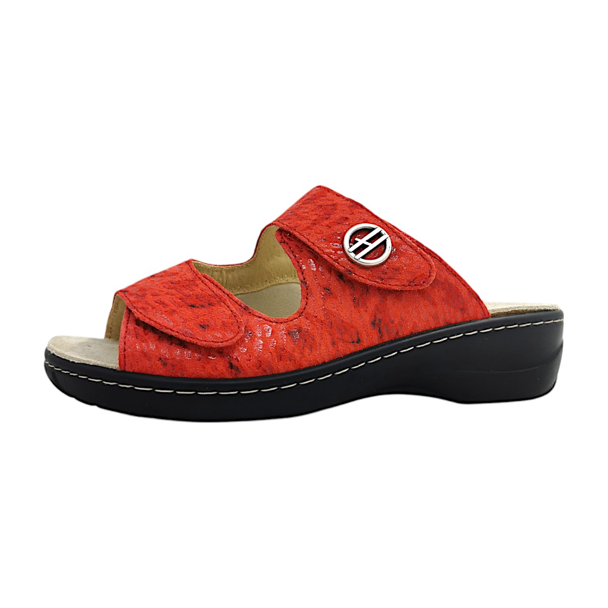 Hickersberger Milano Damenschuhe Pantoletten Fußbett Rot Freizeit