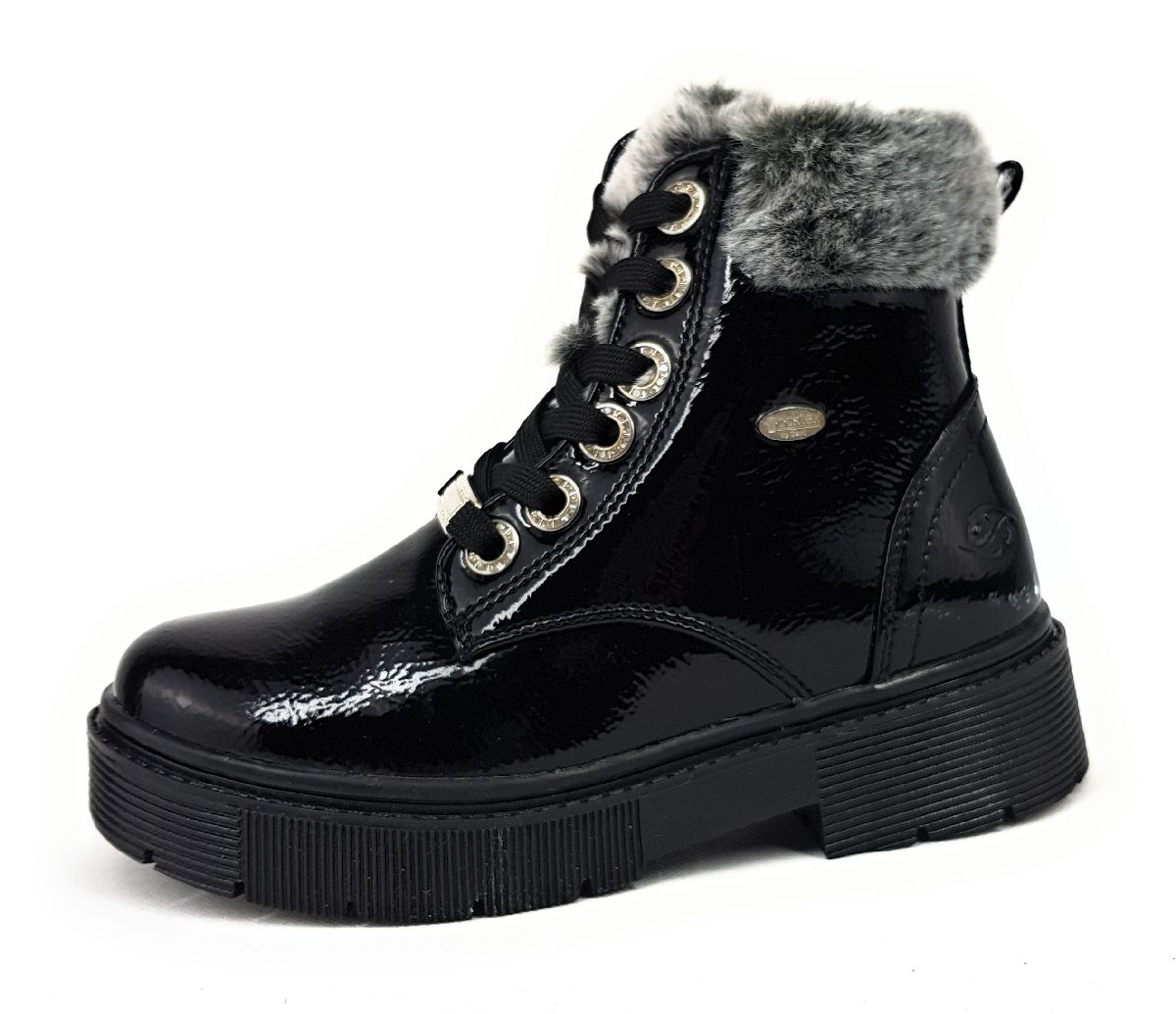 Dockers Kinderschuhe Mädchen Stiefel Reißverschluss Winterstiefel Schwarz Freizeit