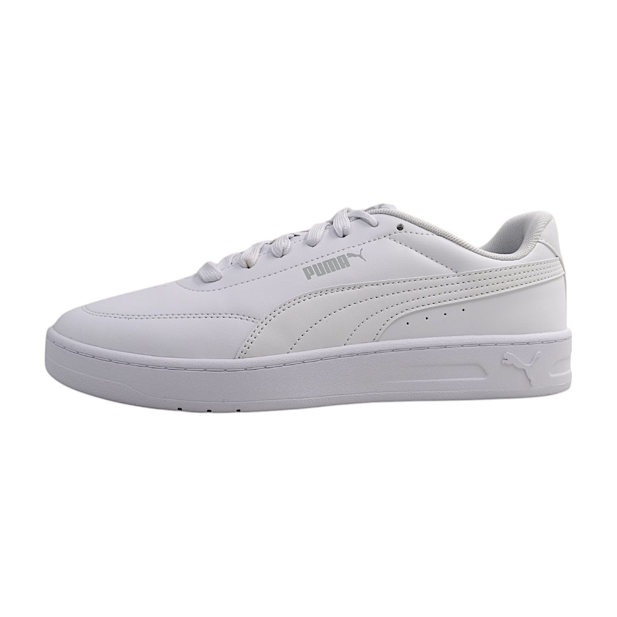 Puma Court Classic Clean Herrenschuhe Sneaker Schnürer Weiß Freizeit (white/lt. gray 02, Gr. 2:10)