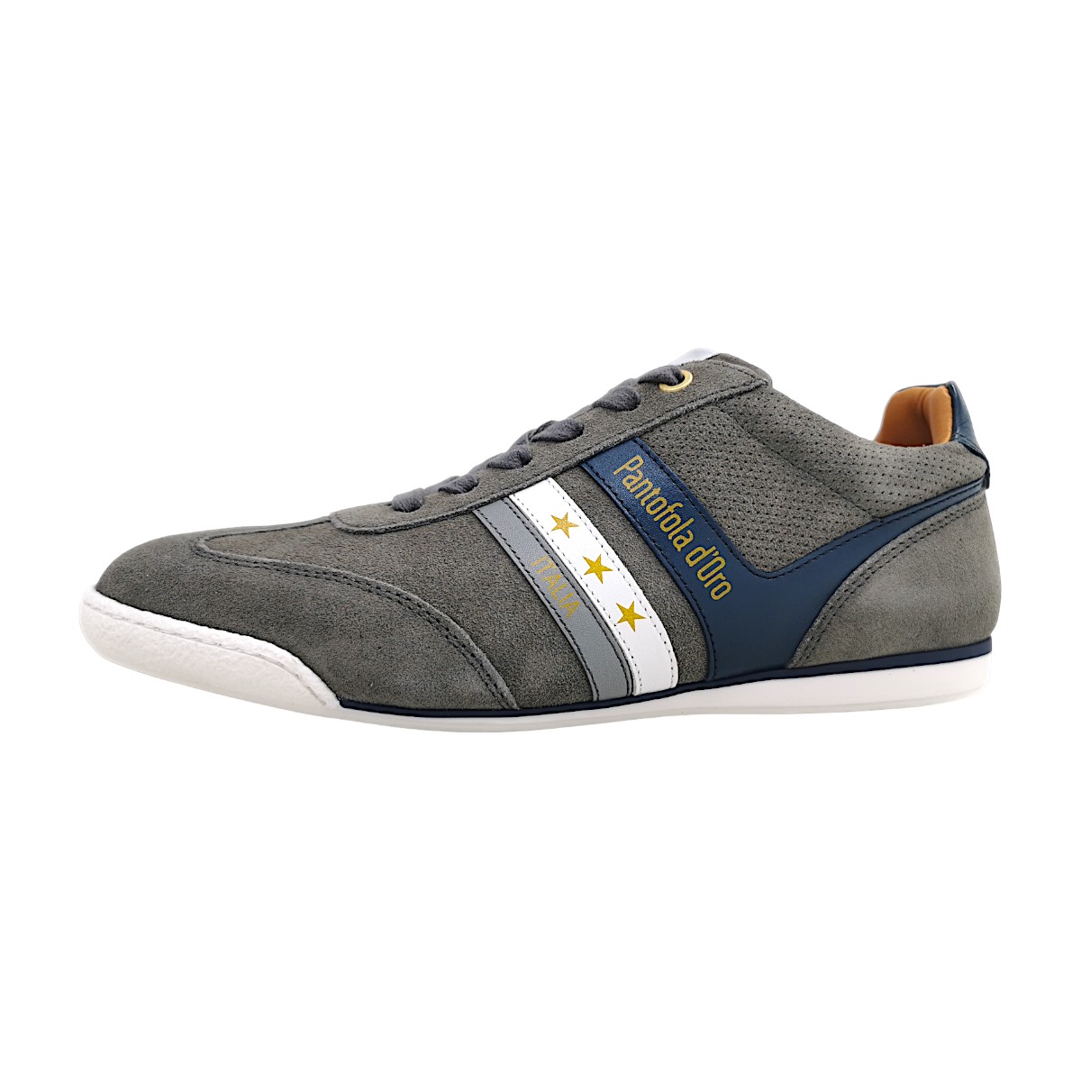 Pantofola d`oro Vasto Suede Herrenschuhe sportlicher Schnürer Grau Freizeit