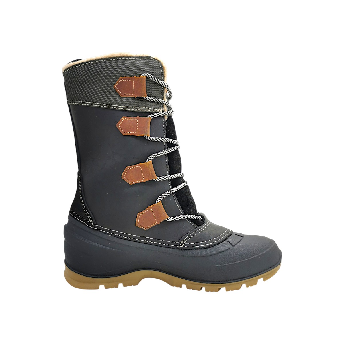 Kamik Snowgem Damenschuhe Gefüttert Winterstiefel Braun Freizeit (black BLK, Gr. 1:36)